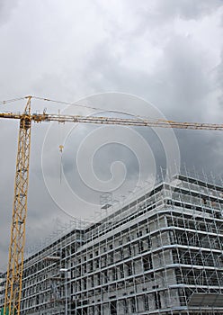 Structure of a skyscraper under construction with the lead photo