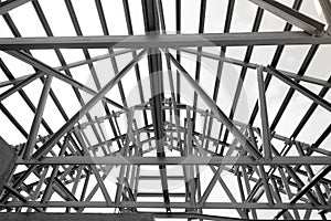 Structure of steel roof.