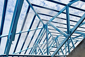 Structure of steel roof.