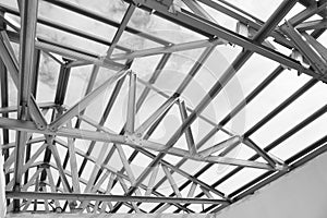 Structure of steel roof frame.