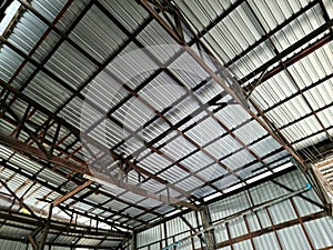Structure of steel roof truss for interior construction