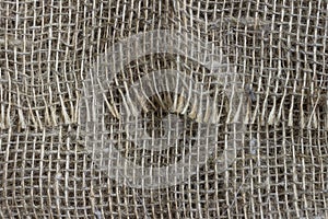 The structure of the threads of a natural burlap fabric