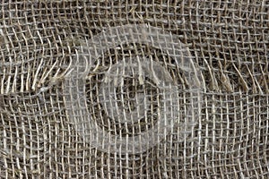 The structure of the threads of a natural burlap fabric