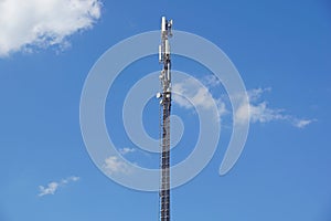Structure tower of cell phone antenna with blue sky