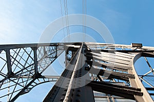 Structure of the Vizcaya bridge, UNESCO, Bilbao. Spain