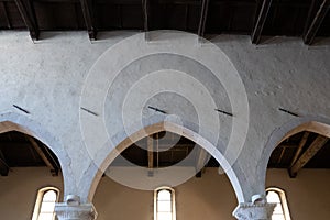 Structure of the wooden beams of the roofs of Abruzzo churches. Sulmona