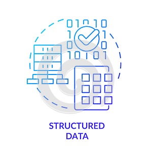 Structured data blue gradient concept icon