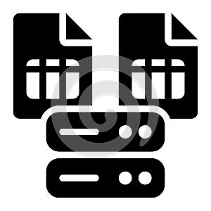 Structured Data, Database, Data Storage Glyph Solid Icon