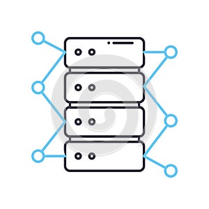 structured data line icon, outline symbol, vector illustration, concept sign