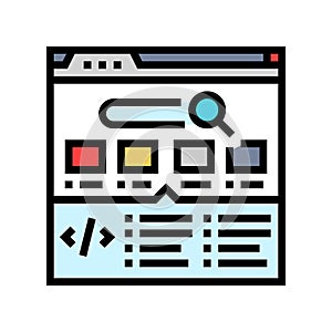 structured data markup seo color icon vector illustration