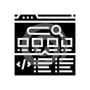 structured data markup seo glyph icon vector illustration