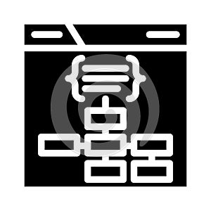 structured data markup seo glyph icon vector illustration