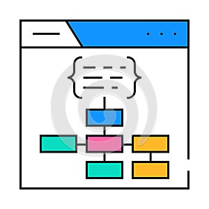 structured data markup seo icon color illustration
