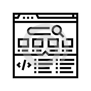 structured data markup seo line icon vector illustration