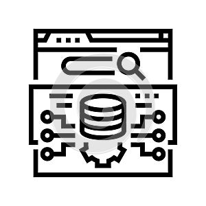 structured data seo line icon vector illustration