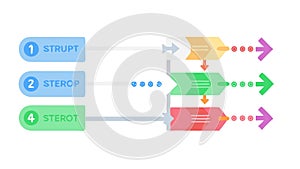 Structured Process Flow with Labeled Steps and Arrows, vector design Generative AI