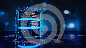Structured Query Language code on a database is placed on relational tables