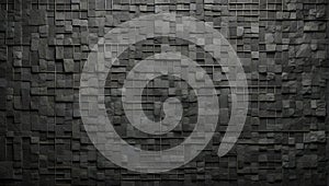 Structured Slate Serenity: Modern Patterns in Pewter Grid. AI generate