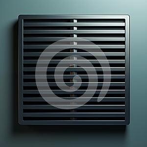 Structured Ventilation: Metallic Grill on blue background