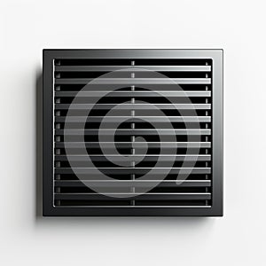 Structured Ventilation: Metallic Grill on white background