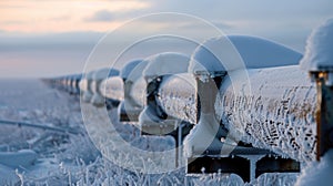 Structures built on permafrost like this oil pipeline support are now at risk as the ground beneath them begins to melt photo