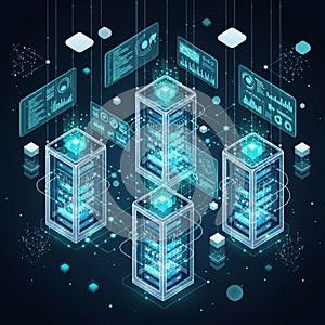 Structures with illuminated core elements surrounded by geometric