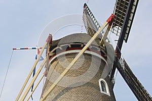 Details of a traditional windmill as an alternative energy source, Netherlands