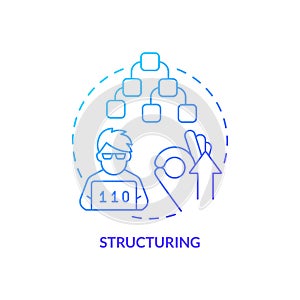 Structuring blue gradient concept icon