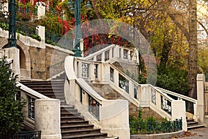 Strudlhofstiege an old staircase in Vienna autumn season