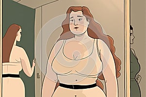 She struggled with body image issues, never feeling satisfied with her appearance. AI generation