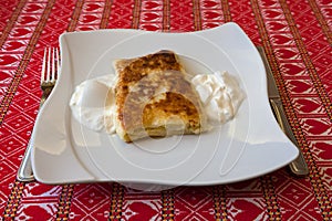 Strukle with cream - famous Croatian appetizer