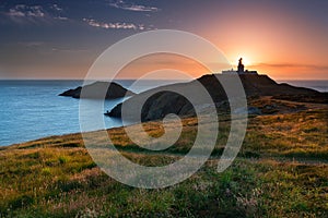 Strumble Head Lighthouse at sunset