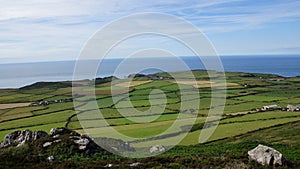 Strumble head panorama lighthouse and fields