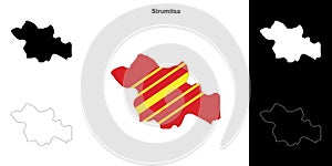 Strumitsa outline map