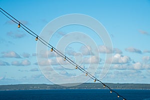 Strung Lights and Island View