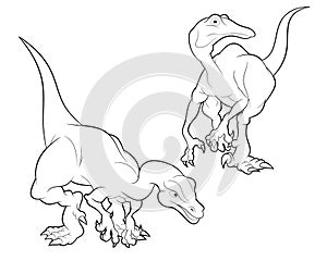 Struthiomimus cartoon lineart