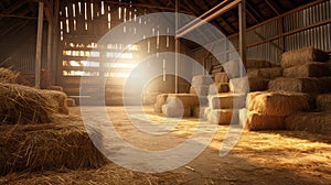 strw hay in a barn