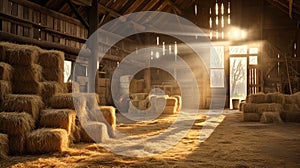 strw hay in a barn