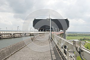 StrÃ©py-Thieu boat lift in the Canal du Centre, Wallonia, Belgium.