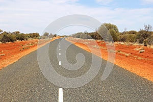 Stuart Highway in the Red Centre of Australia photo