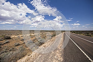 The stuart highway on the way to the Uluru or Ayers Rock.