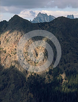 The Stuart Range from the summit of Koppen Mountain, Alpine Lakes, Cascade Mountains, Washington