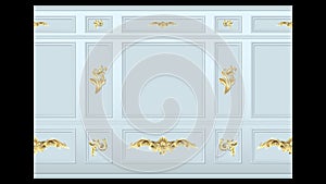 Stucco gold wall panel moulding seamless