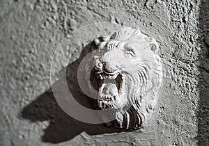 Stucco lion sculpture photo