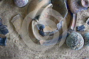 Stucco and pottery ceramics 10-11 century from Slavic (and Vikings) old settlement