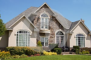 Stucco Stone House Pretty Windows