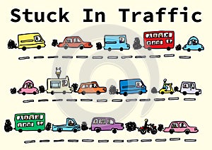 Stuck In Traffic Sketch