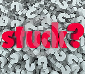 Stuck Word Question Mark Background Caught Problem photo