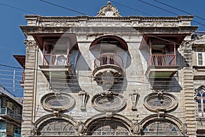 Stucko work of Clock on top of old house Kothi Ujjain