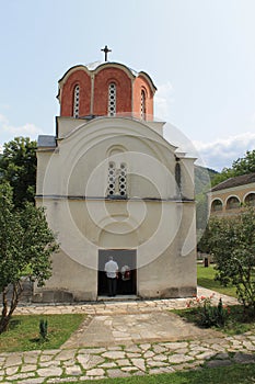 Studenica monastery, Serbia. Place, cloister.